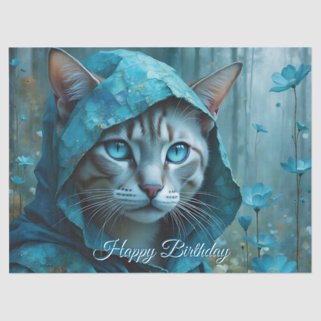 Renaissance Cat Birthday Tissue Paper (Front)