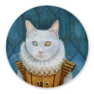 "Renaissance Cat" Ceramic Knob