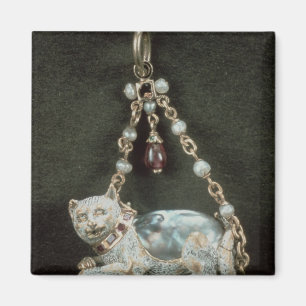 Renaissance cat pendant magnet