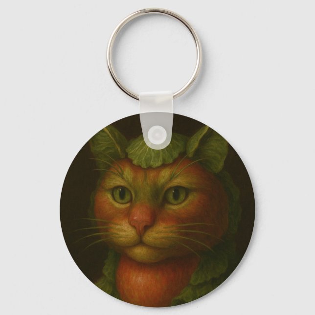 Renaissance Cat Portrait Key Ring (Front)