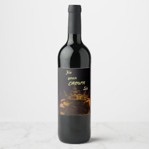 Renaissance crown art wine label