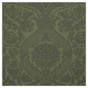 Renaissance Damask - Dark Green Fabric