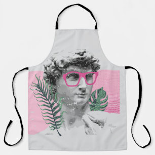 renaissance david sculpture stylish t-shirt and ap apron
