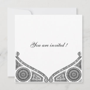 RENAISSANCE DECOR Black White Invitation