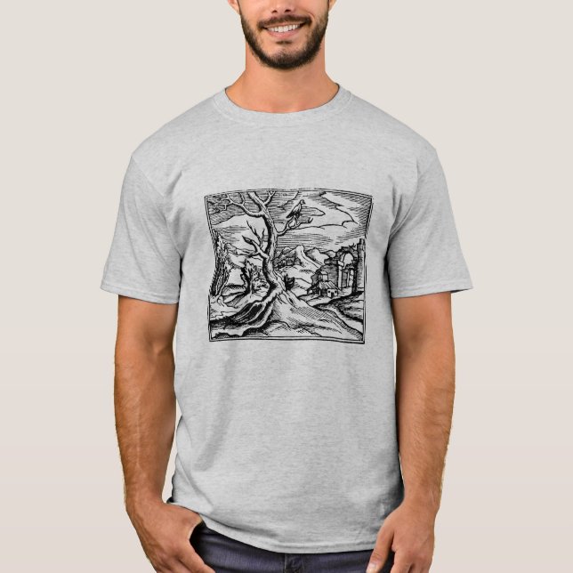 Renaissance Doves in Trees Aesop's Fables T-Shirt (Front)