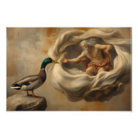 Renaissance Duck Parody Art – Funny Duck Reaching