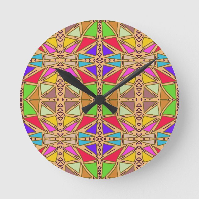 Renaissance Fair Mediaeval Shields Swords Round Clock (Front)