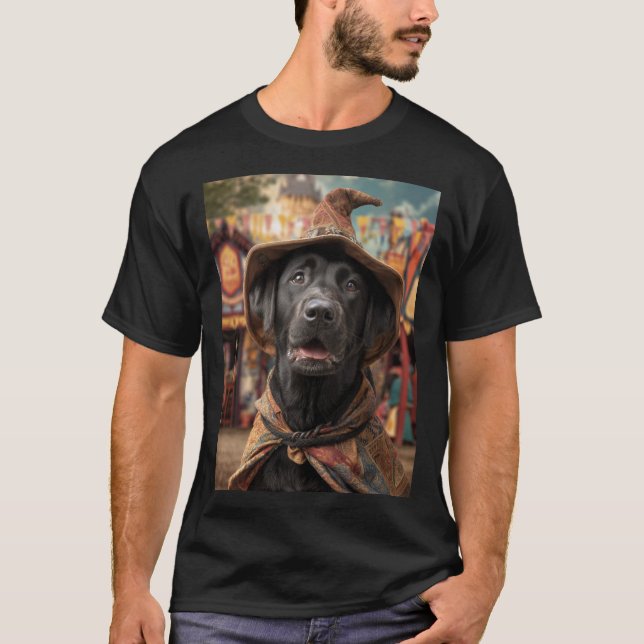 Renaissance Faire Dogs: Black Labrador Retriever T-Shirt (Front)