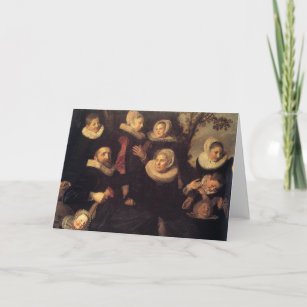 Renaissance family reunion fall portrait painting card