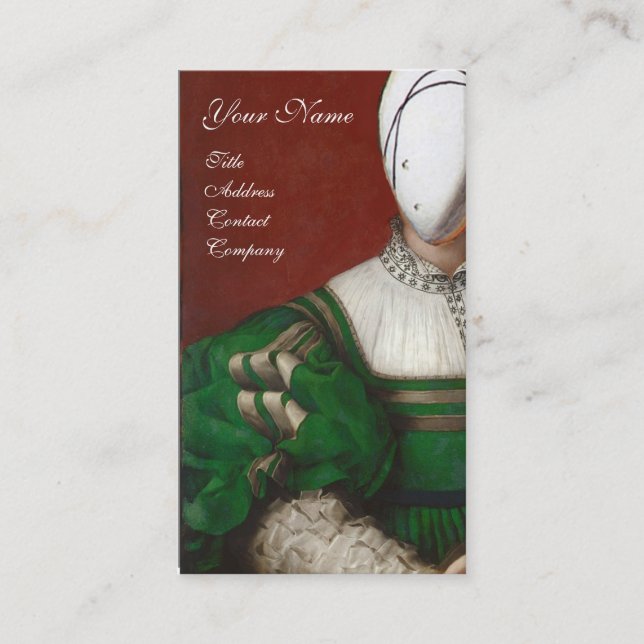 RENAISSANCE FASHION THEATRICAL COSTUME DESIGNER BUSINESS CARD (Front)