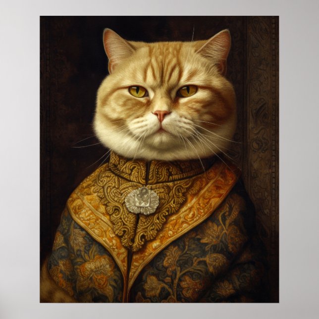 Renaissance Fluffy Cat Poster (Front)