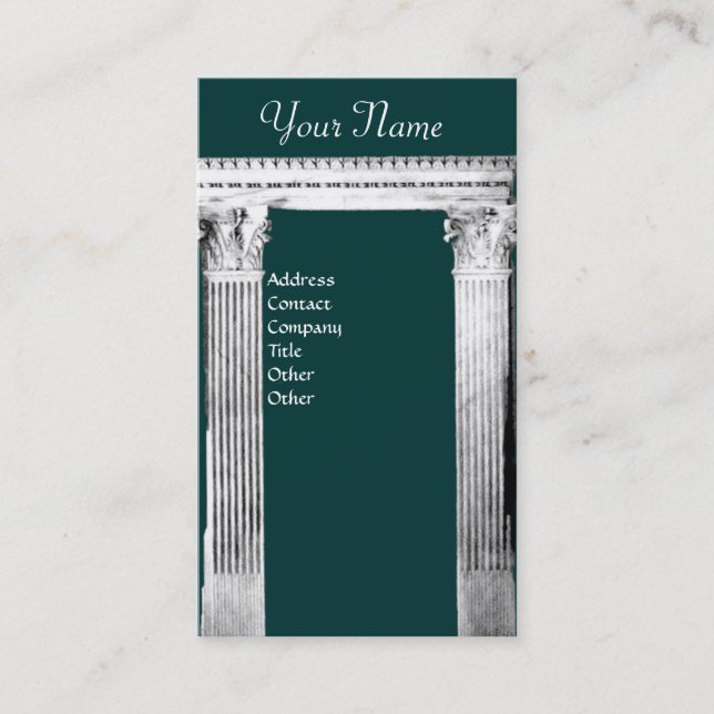 RENAISSANCE GATE Classic Architecture Blue Green Business Card (Front)