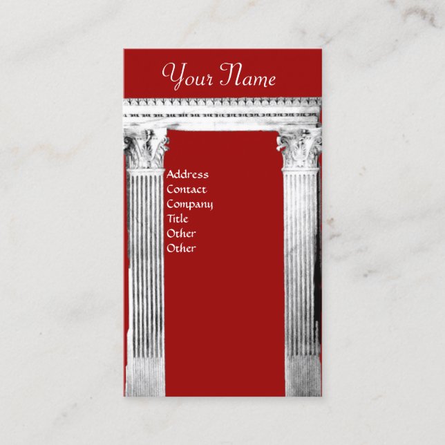 RENAISSANCE GATE Classic Architecture, Red Business Card (Front)