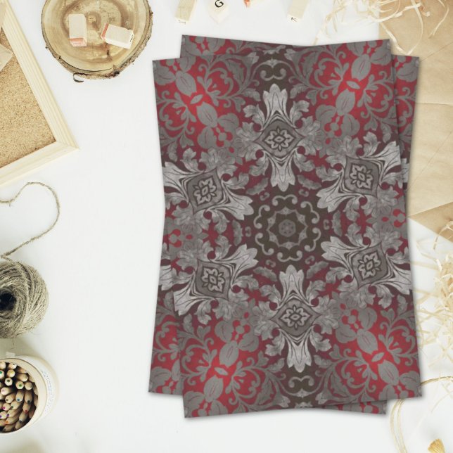 renaissance gothic metallic red and black mandala tissue paper (renaissance gothic metallic red and black mandala tissue paper)