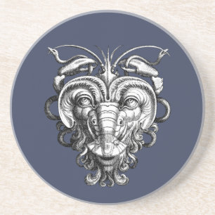 Renaissance Grotesque Gargoyle Face Lobster Man Coaster