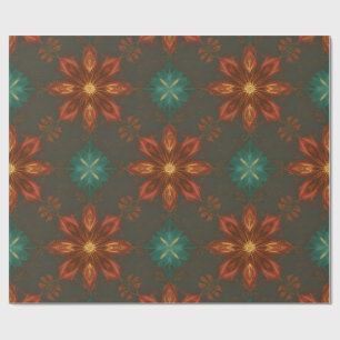 Renaissance-Inspired Christmas Floral  Wrapping Paper