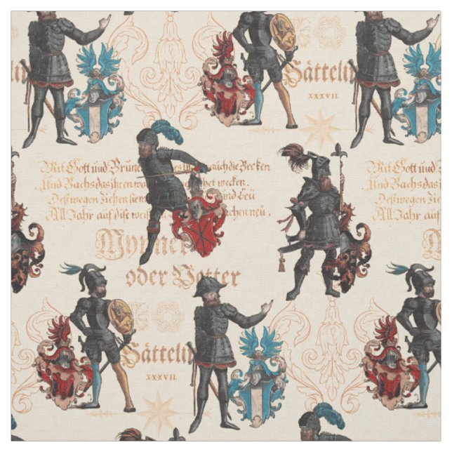 Renaissance Knights Antique German Military Armor Fabric (Swatch)