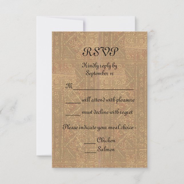 Renaissance Lady and Knight Mediaeval Wedding RSVP (Front)