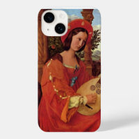 Renaissance Lady in Red playing Lute