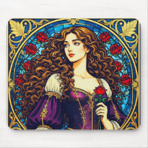Renaissance lady with rose