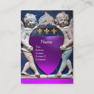 RENAISSANCE LITTLE ANGELS MONOGRAM Purple Amethyst Business Card