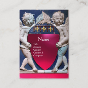 RENAISSANCE LITTLE ANGELS MONOGRAM Red Pink Ruby Business Card