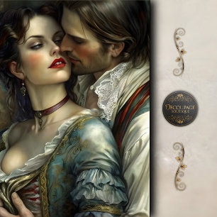 Renaissance Lovers Passionate Kiss Decoupage Tissue Paper