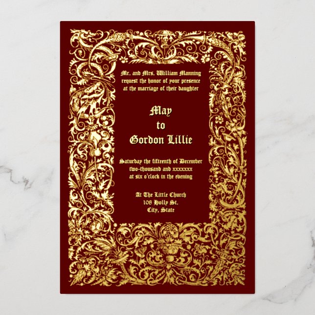 Renaissance Mediaeval Foliage Border Wedding (Front)