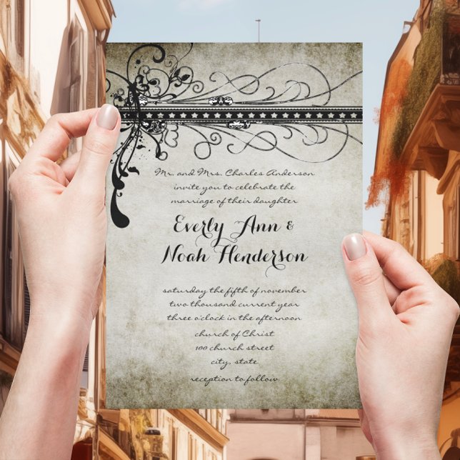 Renaissance Mediaeval Gold Wedding Invitations (Creator Uploaded)