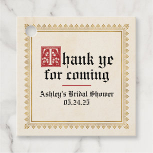Renaissance Mediaeval Party Favour Tag