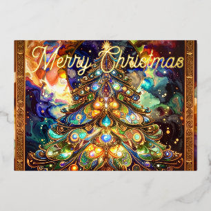 Renaissance Merry Christmas Tree Gold Foil