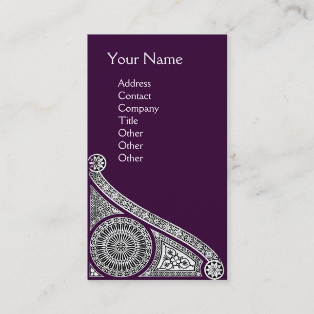 RENAISSANCE Monogram 1 dark purple Business Card (Front)