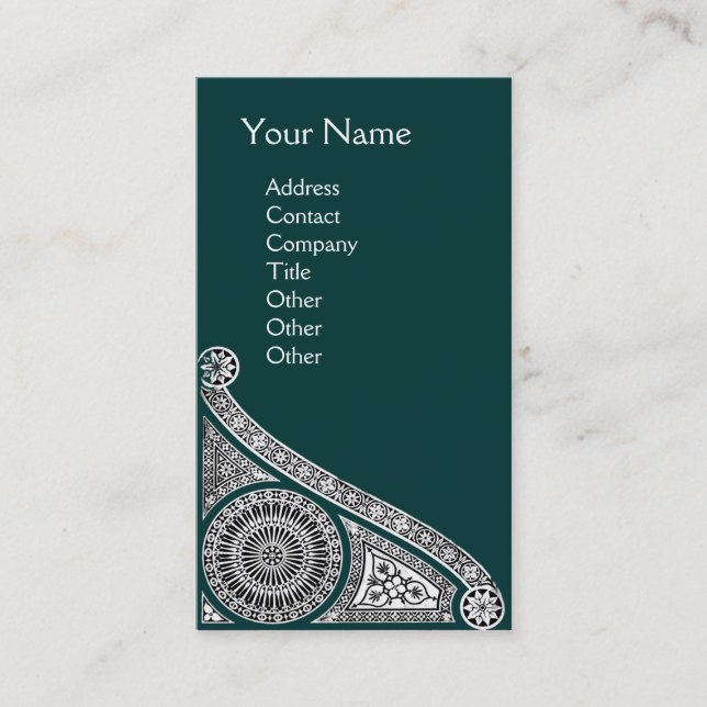 RENAISSANCE Monogram 1 green Business Card (Front)