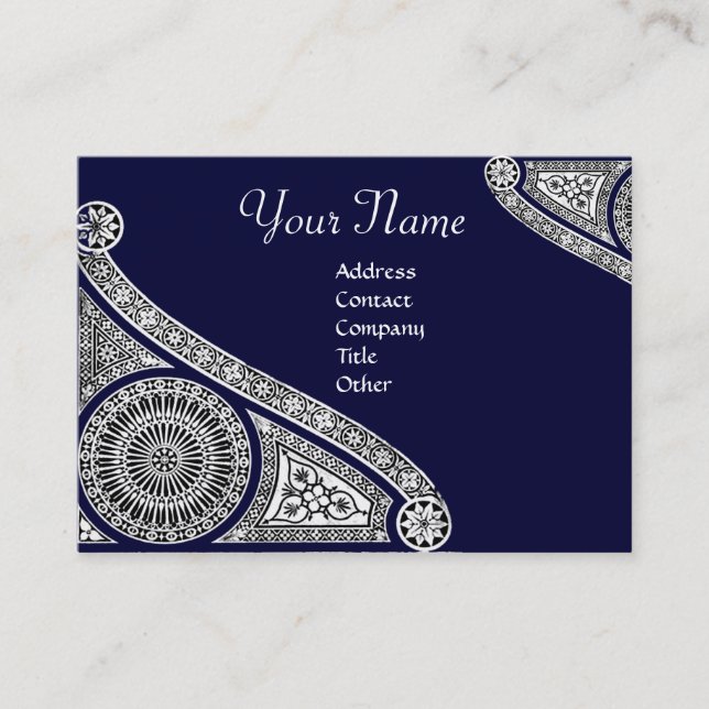 RENAISSANCE Monogram 2 dark blue Business Card (Front)