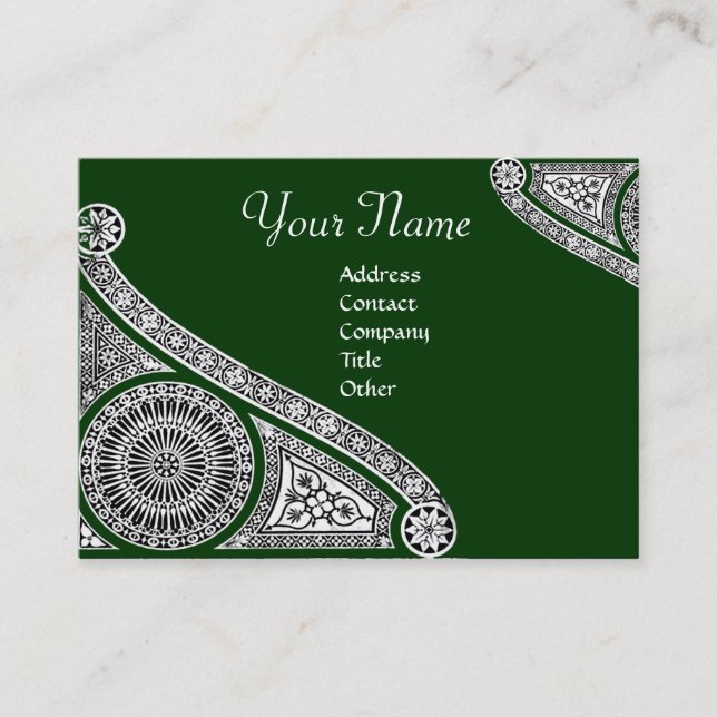 RENAISSANCE Monogram 2 green Business Card (Front)
