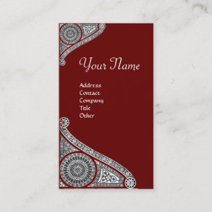 RENAISSANCE MONOGRAM 4 red brown Business Card