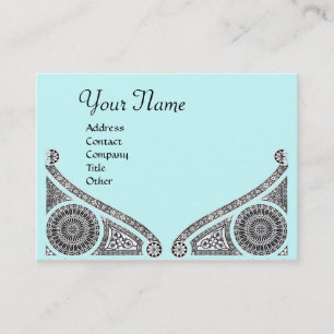 RENAISSANCE MONOGRAM ,blue Business Card