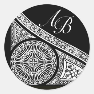 RENAISSANCE MONOGRAM CLASSIC ROUND STICKER