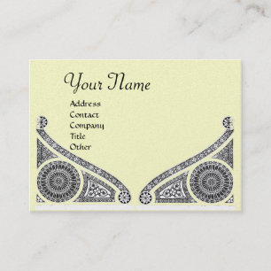 RENAISSANCE MONOGRAM,gold metallic paper Business Card