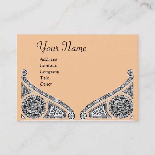 RENAISSANCE MONOGRAM ,pink Business Card (Front)
