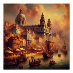 Renaissance oil painting poster