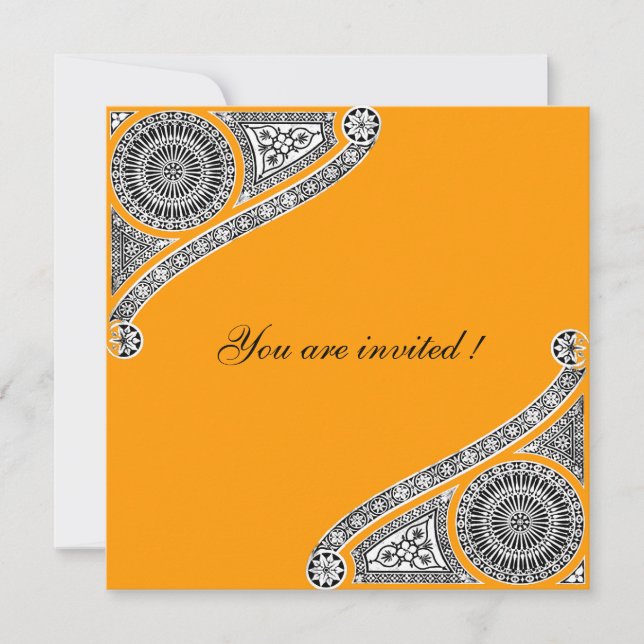 RENAISSANCE ,orange yellow Invitation (Front)