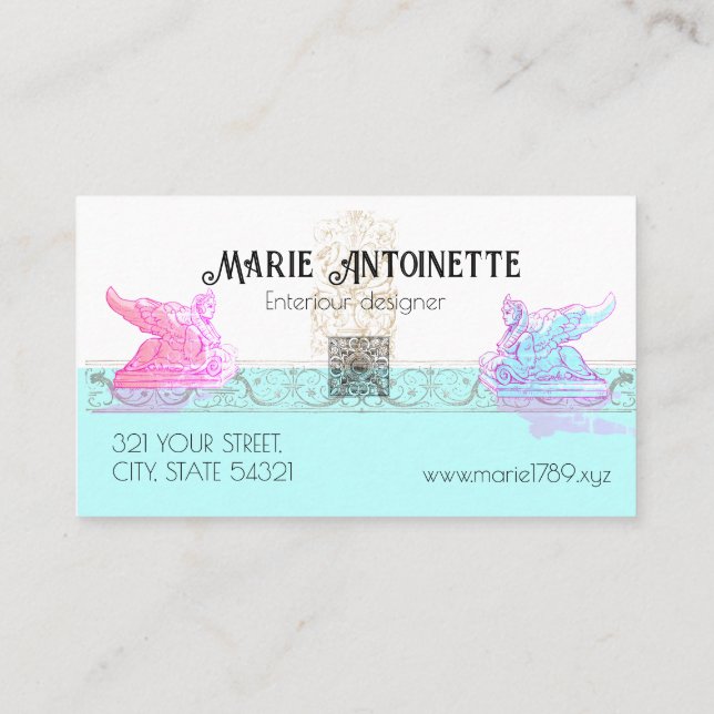  Renaissance ornamental chic bright Business Card (Back)