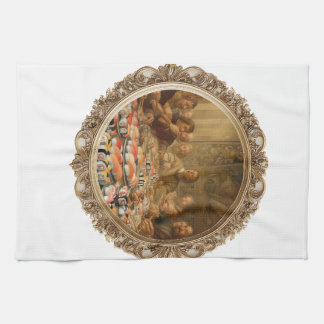 Renaissance Painting Parody Man Eating Sushi Tea Towel