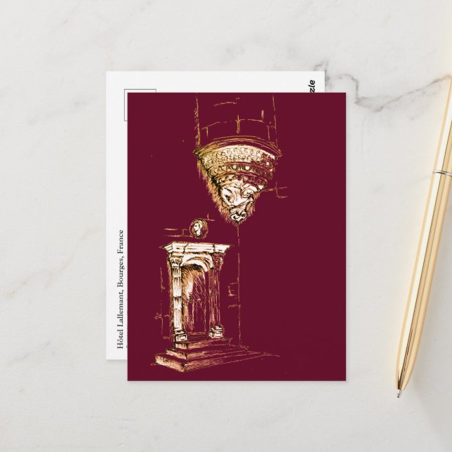 Renaissance Palace, Bourges, France Postcard (Front/Back In Situ)