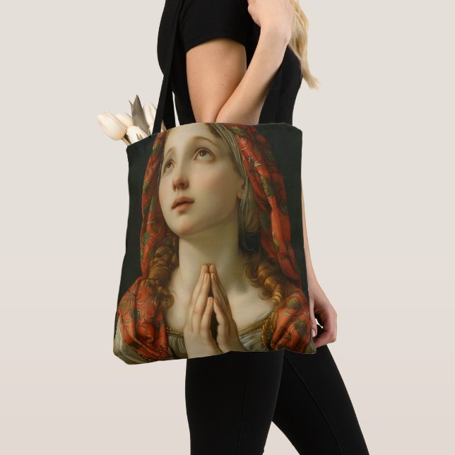 Renaissance Praying Girl Tote Bag (Close Up)