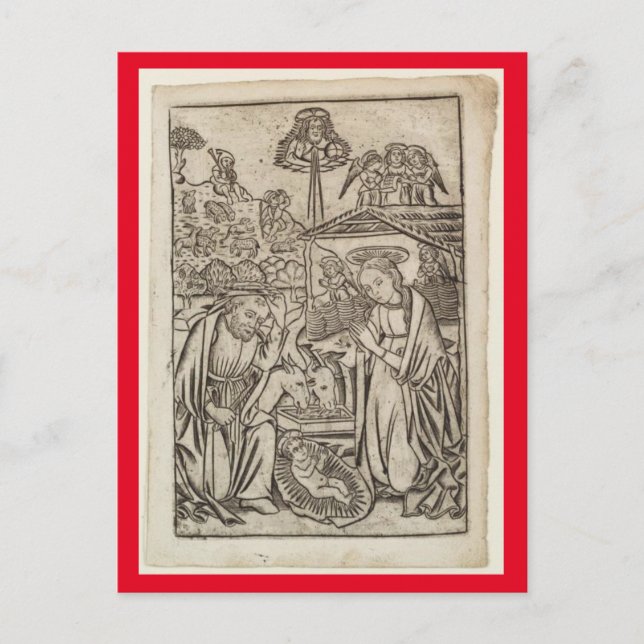 RENAISSANCE PRINT OF NATIVITY CHRISTMAS CARD (Front)