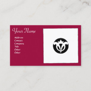 RENAISSANCE Red Black White Geometric Floral Business Card