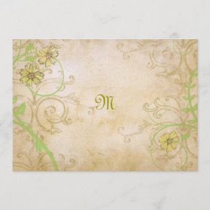 Renaissance Scrolling Vines and Flowers Wedding In Invitation