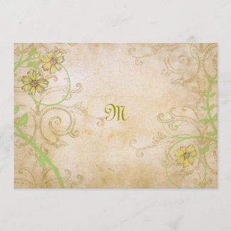Renaissance Scrolling Vines and Flowers Wedding In Invitation